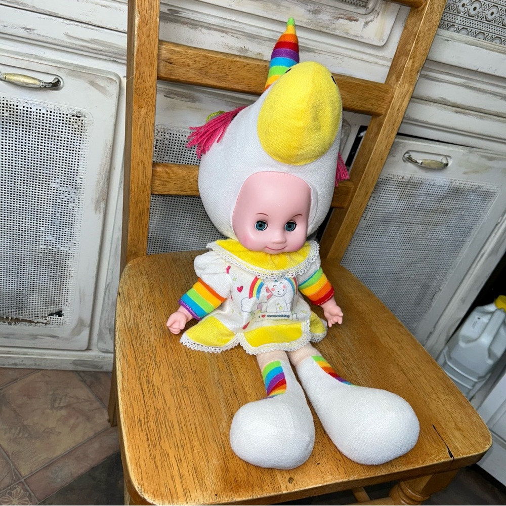AuSLove Baby Unicorn Vintage doll 20" Rainbow blue sleepy eyes Lovely Doll